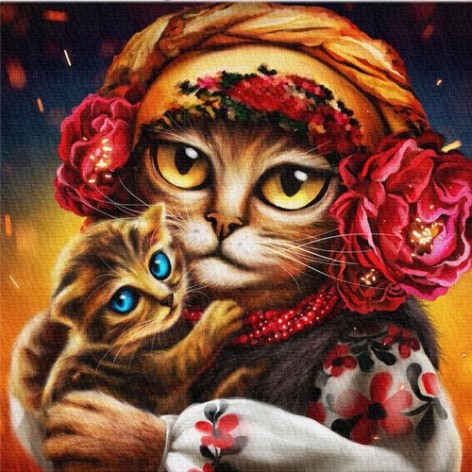 Картина "Сім'я котиків ©Маріанна Пащук"