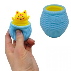 Игрушка-антистресс "Котик в корзинке" (голубой)