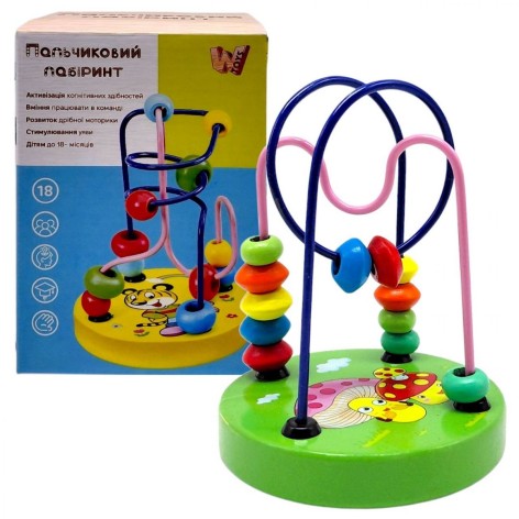 Пальчиковый лабиринт WToys, деревянный, в коробке (ЗЕЛЕНЫЙ)