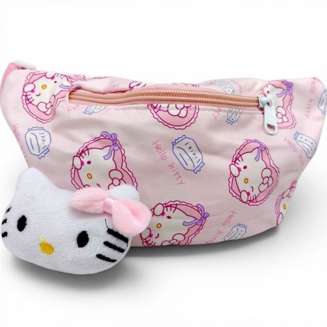 Сумочка-бананка з м`якою іграшкою-піном "Sanrio" HelloKitty РОЖЕВА