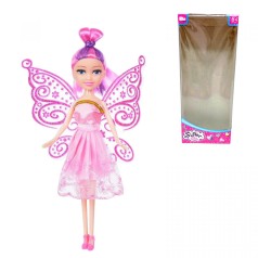 Кукла 22см фея с крыльями (РОЗОВАЯ)