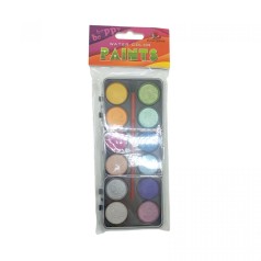 Акварельные краски, 12 цветов, 2,1см, перламутровые