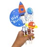 Топпер на торт дитячий  "Happy Birthday" - КОСМОС