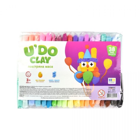 Набор для творчества (воздушный пластилин) "UʼDO Clay 38 шт, брикет 6 г (укр)