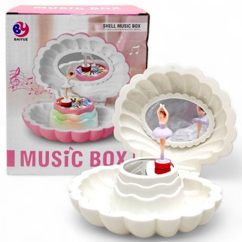 Шкатулка музыкальная (с заводным механизмом) "Мушля"