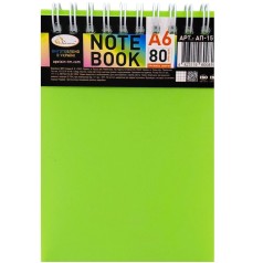 Блокнот А6, 80 л., пластик, пружина сверху (микс цветов)