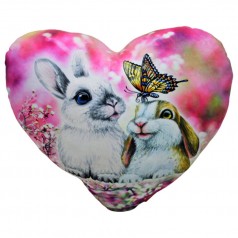 Подушка-сердечко "Кролики"