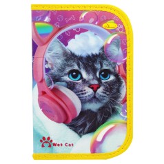 Пенал школьный "Котик в наушниках" (12х19 см)