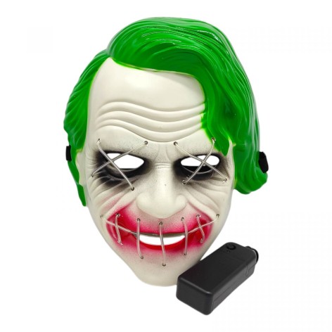 Светящаяся маска Джокер СВЕТИТСЯ (ГОЛУБЫМ)