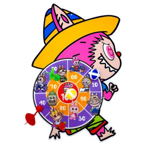 Дартс герой LABUBU, 2 шарика, 2 дротика, мишень, крючок, в пакете