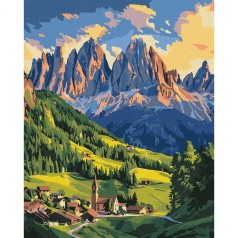 Картина по номерам "Рассвет в Доломитах" 40х50см