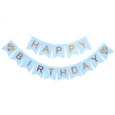 Гірлянда "Happy Birthday", блакитна