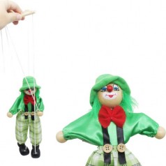 Кукла-марионетка "Клоун", в зеленом