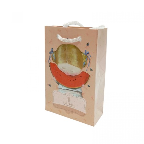 Пакет бумажный 8*12*3.5 ДЕВОЧКА И АРБУЗ