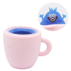 Игрушка-антистресс "Монстрик в чашке", розовый