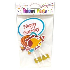 Топпер на торт дитячий  "Happy Birthday" - ЛІТАКИ
