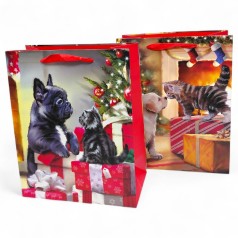 Пакет паперовий LARGE XMAS Dog 26x12,7x32,4, 210gsm, асорті