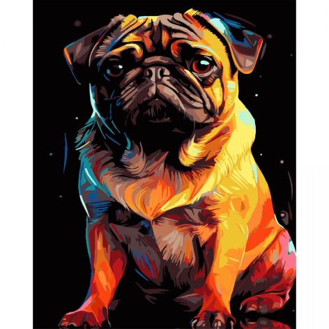 Картина по номерам на черном фоне 