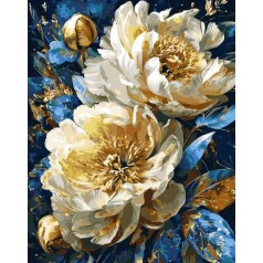 Картина по номерам с красками металлик "Королевские пионы" 40*50 см