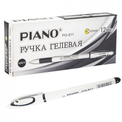Ручка гелева "Piano" 12 штук, чорний