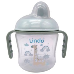 Поилка – непроливайка с ручками 150мл, от 6мес. ЖИРАФ (СЕРЫЙ)