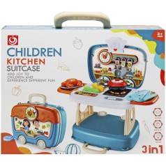 Игровой набор "Кухня" в чемодане 3 в 1 бирюзовая