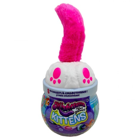 Котенок в аквариуме, розовый хвост