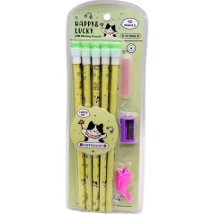 Карандаши "Happy&Lucky" HB с большой резинкой, 10 штук (Зеленый)