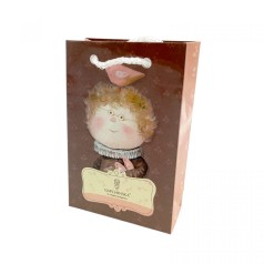 Пакет бумажный 8*12*3.5 МАЛЬЧИК ПАН КОЦКИЙ-КОРИЧНЕВЫЙ