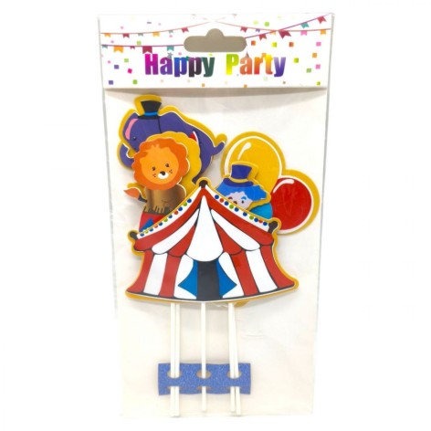 Топпер на торт дитячий  "Happy Birthday" - ЦИРК