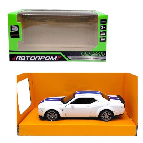 МАШИНА АВТОПРОМ (металлическая) Dodge Challenger (БЕЛЫЙ)