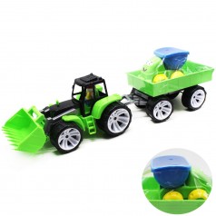 Игровой набор "Трактор с прицепом" (зеленый)