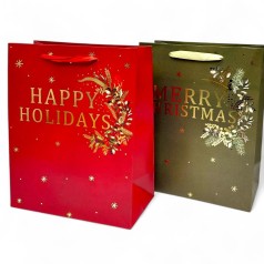 Пакет паперовий LARGE XMAS Merry1 26x12,7x32,4, 210gsm ,асорті