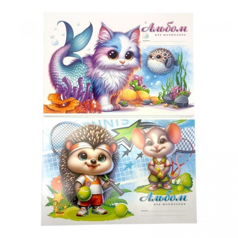 Альбом для рисования, 100г, на скобе, 202х292 мм, 24 листа. МИКС ВИДОВ