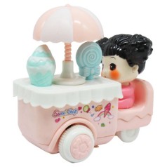 Инерционная игрушка "Тележка с мороженым", розовая