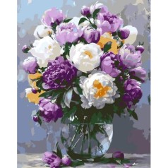 Картина по номерам "Букет пионов в вазе" 40*50 см