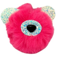 Брелок Мишка ушки с блестками (ТЕМНО-РОЗОВЫЙ)