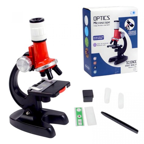 Микроскоп LZ 8601 (36) подсветка, предметное стекло, колбы, пластиковый контейнер, в коробке