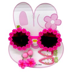 Аксессуары для девочек, очки, заколочки для волос (МАЛИНОВЫЙ)