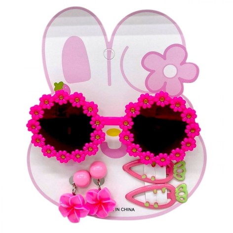 Аксессуары для девочек, очки, заколочки для волос (МАЛИНОВЫЙ)