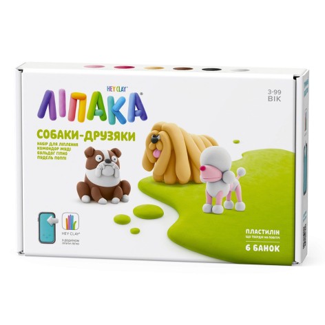 Набор пластилина ЛИПАКА – СОБАКИ-ДРУЗЬЯ: КОМОНДОР МУДИ, БУЛЬДОГ ГИПНО, ПУДЕЛЬ ПОППИ