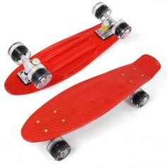 Скейт Пенни борд 8181 (8) Best Board, КРАСНЫЙ, доска=55см, колёса PU со светом, диаметр 6см