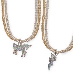 Great Pretenders Блестящие бусы с единорогом и молнией