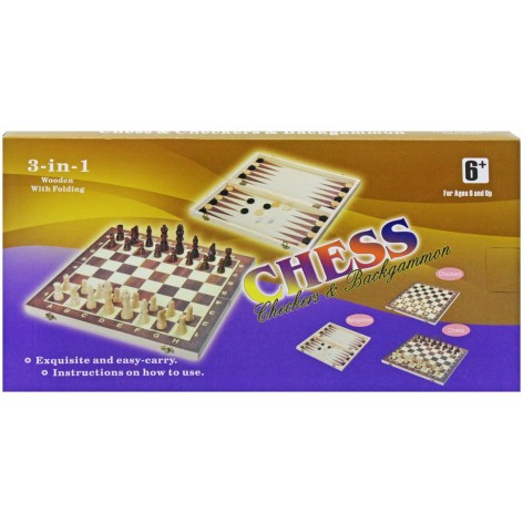 Ігровий набір 3в1 "Шашки, нарди та шахи"
