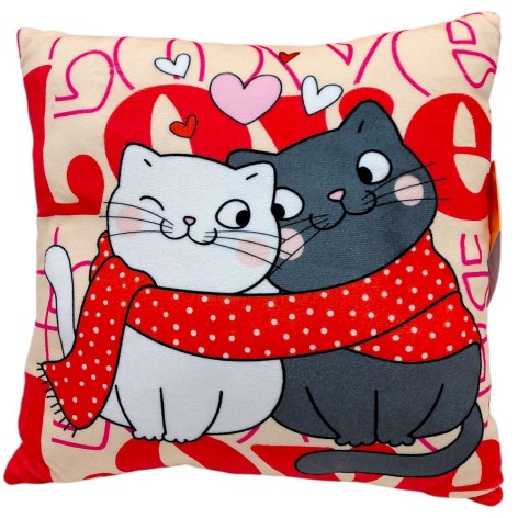 Подушка с принтом "Котики" 30х30 см