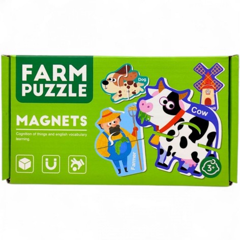 Магнітні пазли “Ферма”, назви англ. мовою, 30 елементів