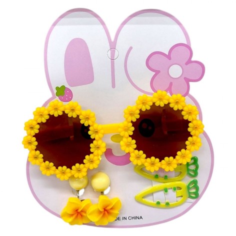 Аксессуары для девочек, очки, заколочки для волос (ЖЕЛТЫЙ)