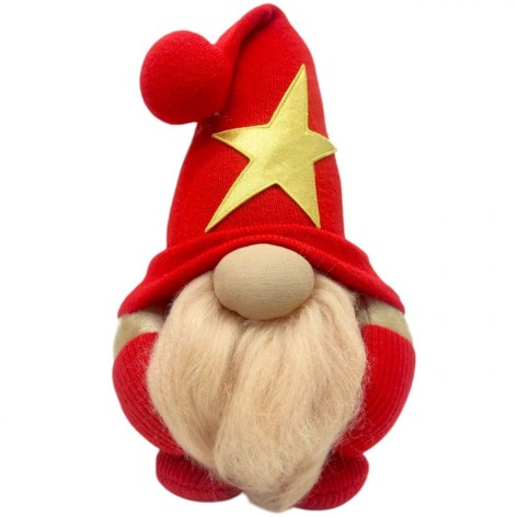 Мʼяка іграшка "Скандинавский гном", Hand Made (висота 26 см), (ЧЕРВОНИЙ)
