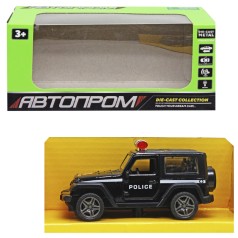 Машинка металлическая "Автопром: Полицейский Джип", черный