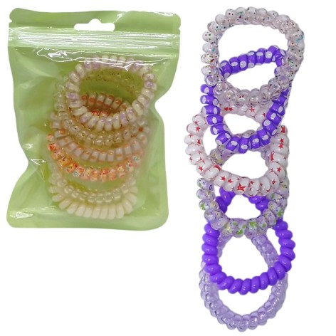 Набір гумок-пружинок для волосся (6 шт), мікс видів